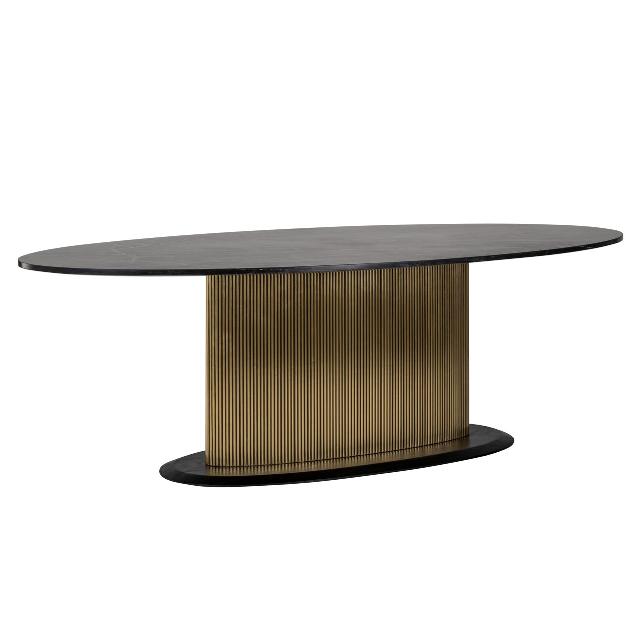 Ovale Eettafel Ironville 235 x 110cm Marmer - Zwart