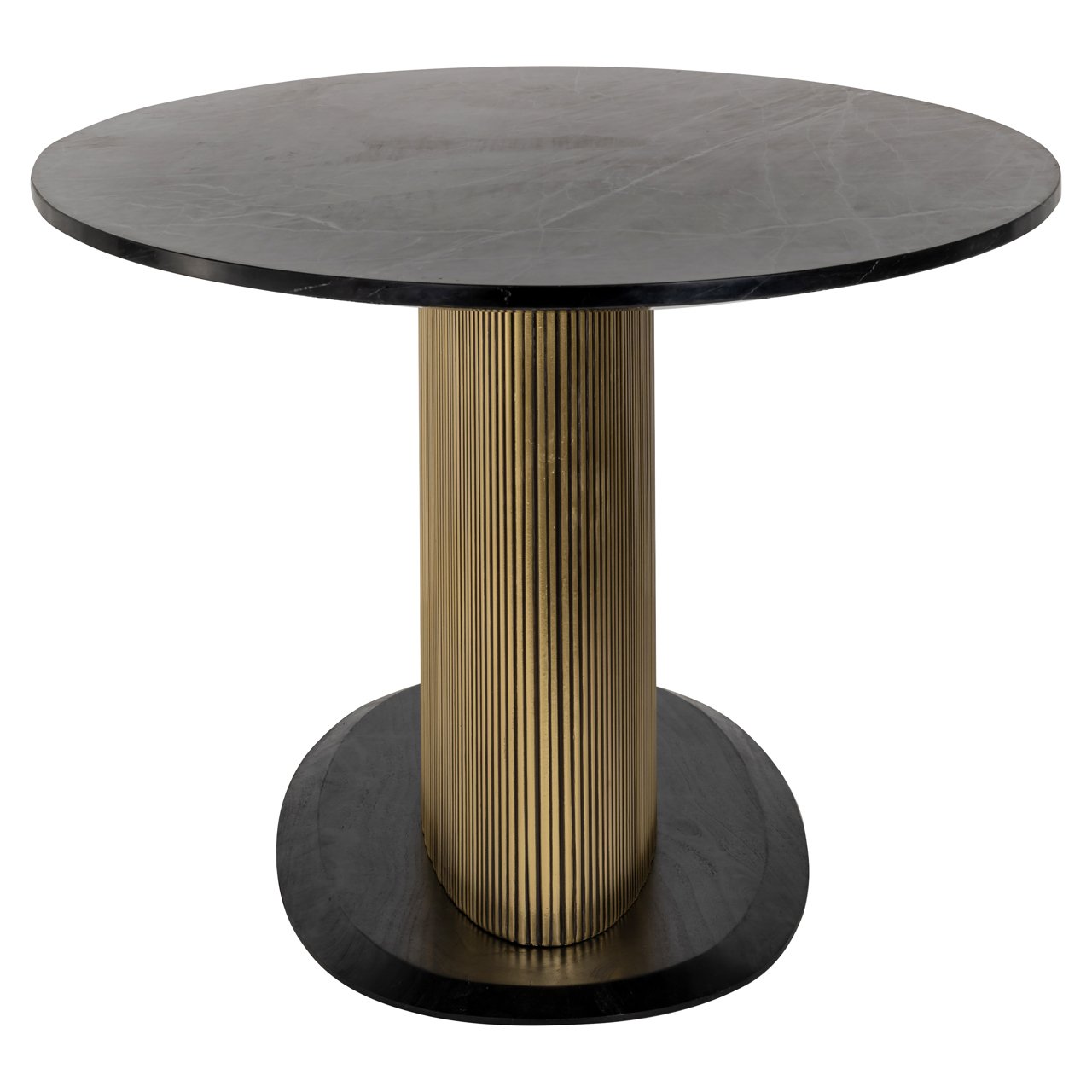 Ovale Eettafel Ironville 235 x 110cm Marmer - Zwart - Afbeelding 2