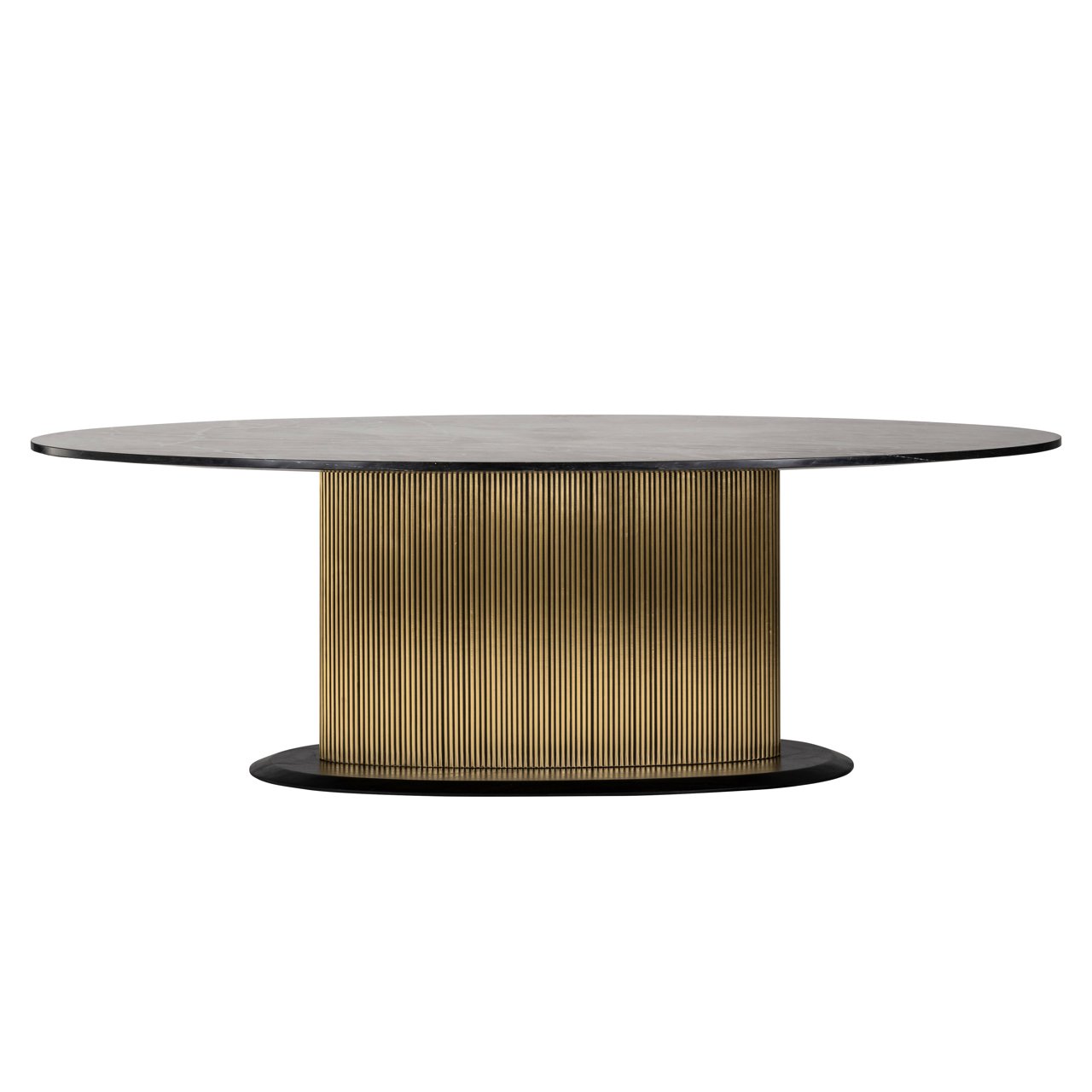 Ovale Eettafel Ironville 235 x 110cm Marmer - Zwart - Afbeelding 3