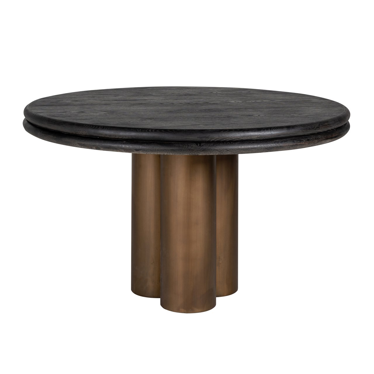 Ronde eettafel Macaron Ø130 cm - eikenhout met metalen onderstel - Afbeelding 6
