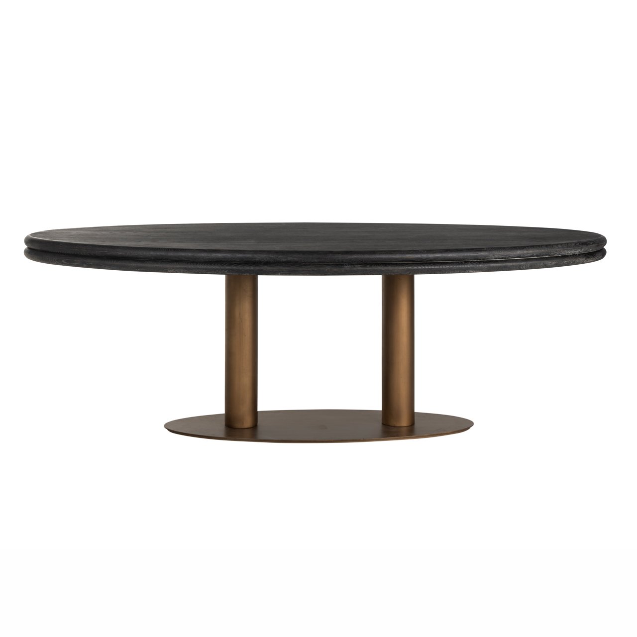 Ovale eettafel Macaron 235 x 110 cm - eikenhout met metalen onderstel - Afbeelding 3