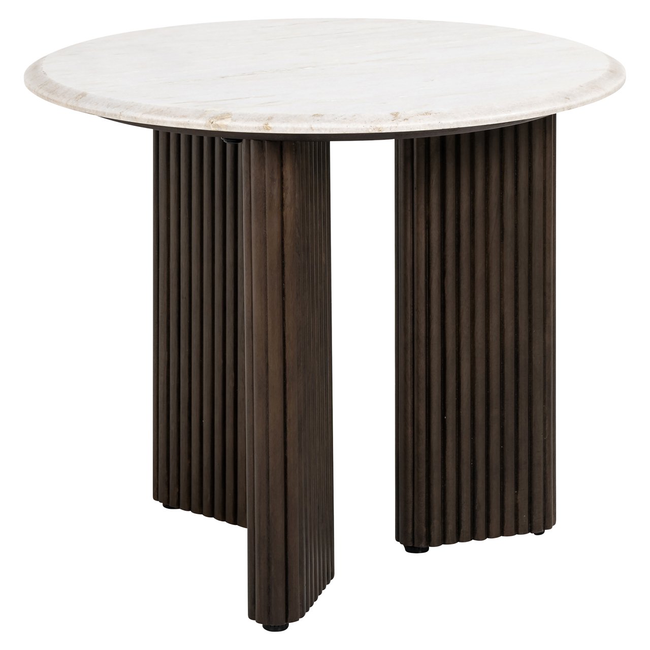 Bijzettafel Mayfield Mangohout en marmer - Ø55 cm