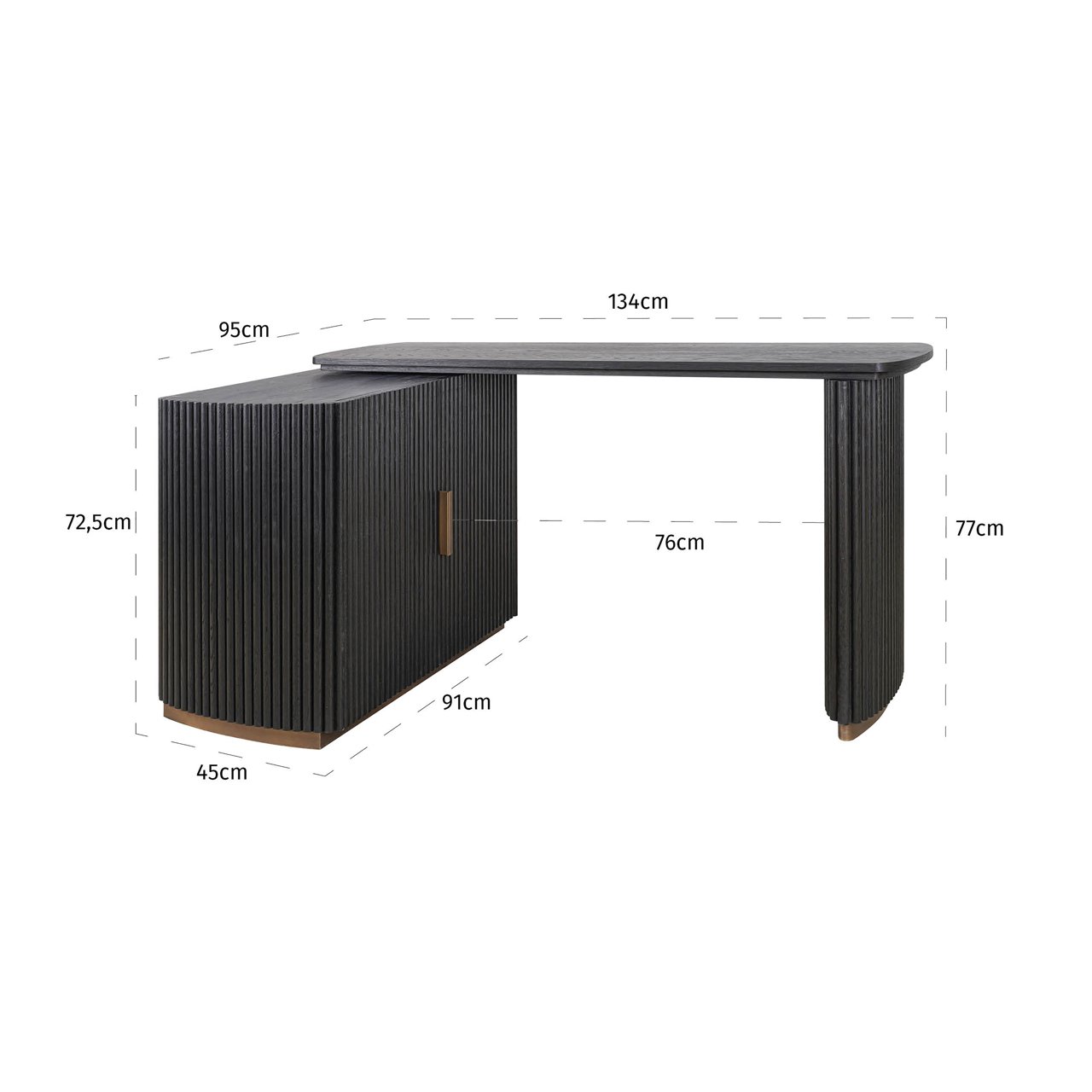 Bureau Cambon Eiken - 134 x 45 cm - Afbeelding 6