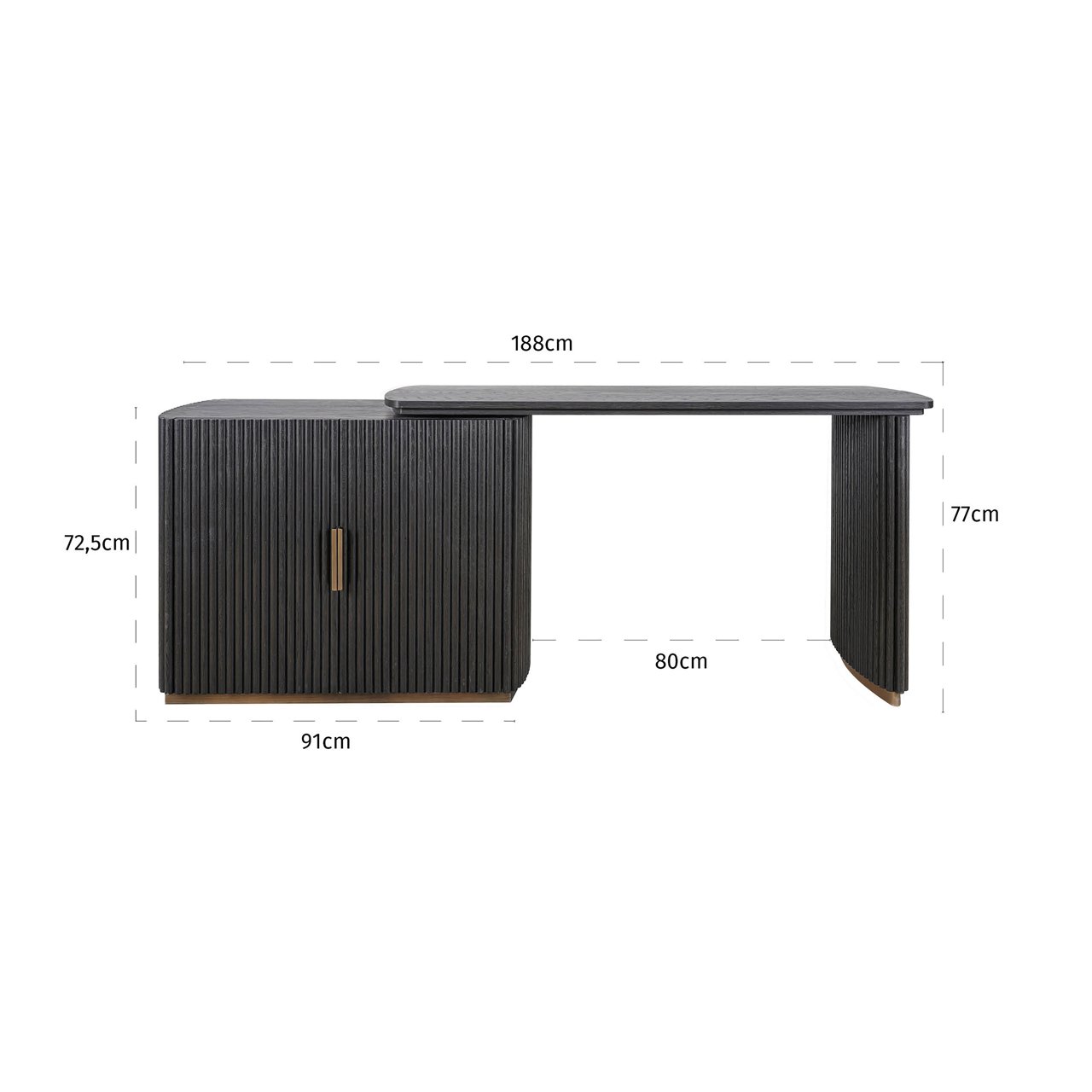 Bureau Cambon Eiken - 134 x 45 cm - Afbeelding 7