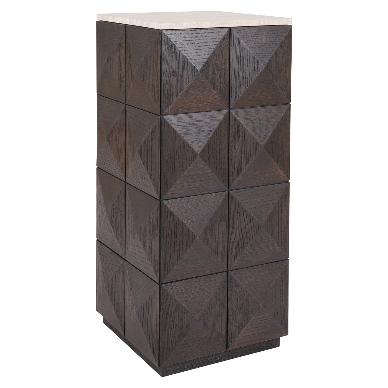 Zuil Claremont Eiken en travertin 90cm hoog