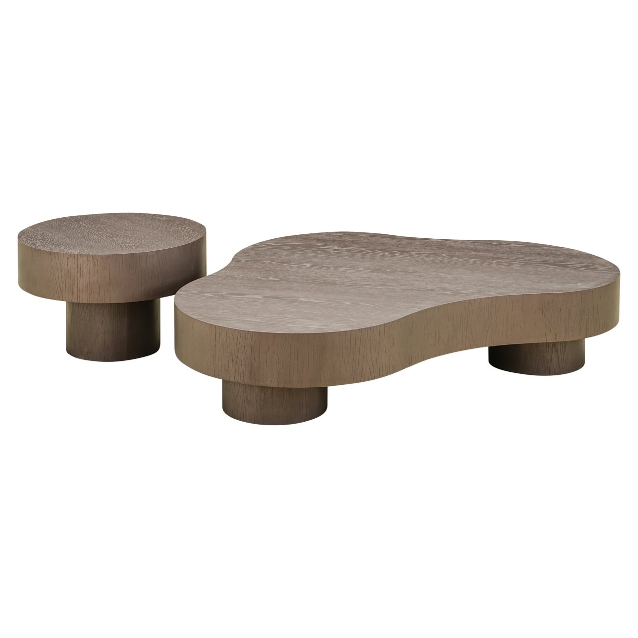 Organische Salontafel Bogor Set van 2 stuks - Bruin