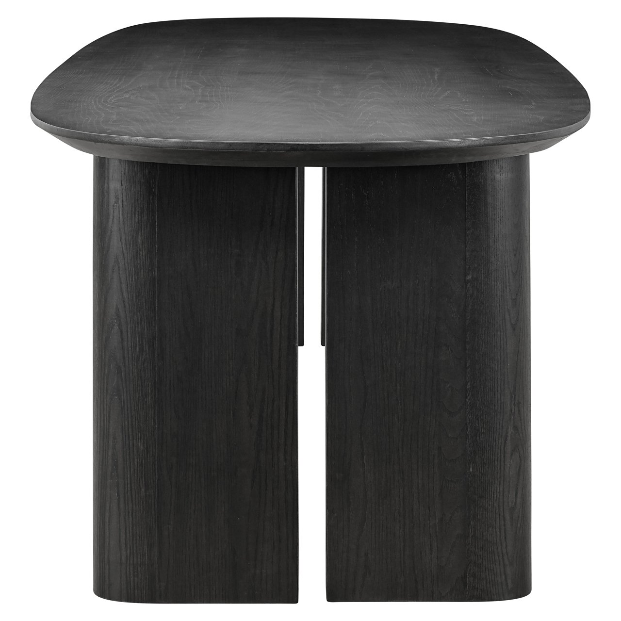 Ovale Eettafel Durban 300 x 100 cm met verstelbare poten Eiken - Zwart - Afbeelding 2