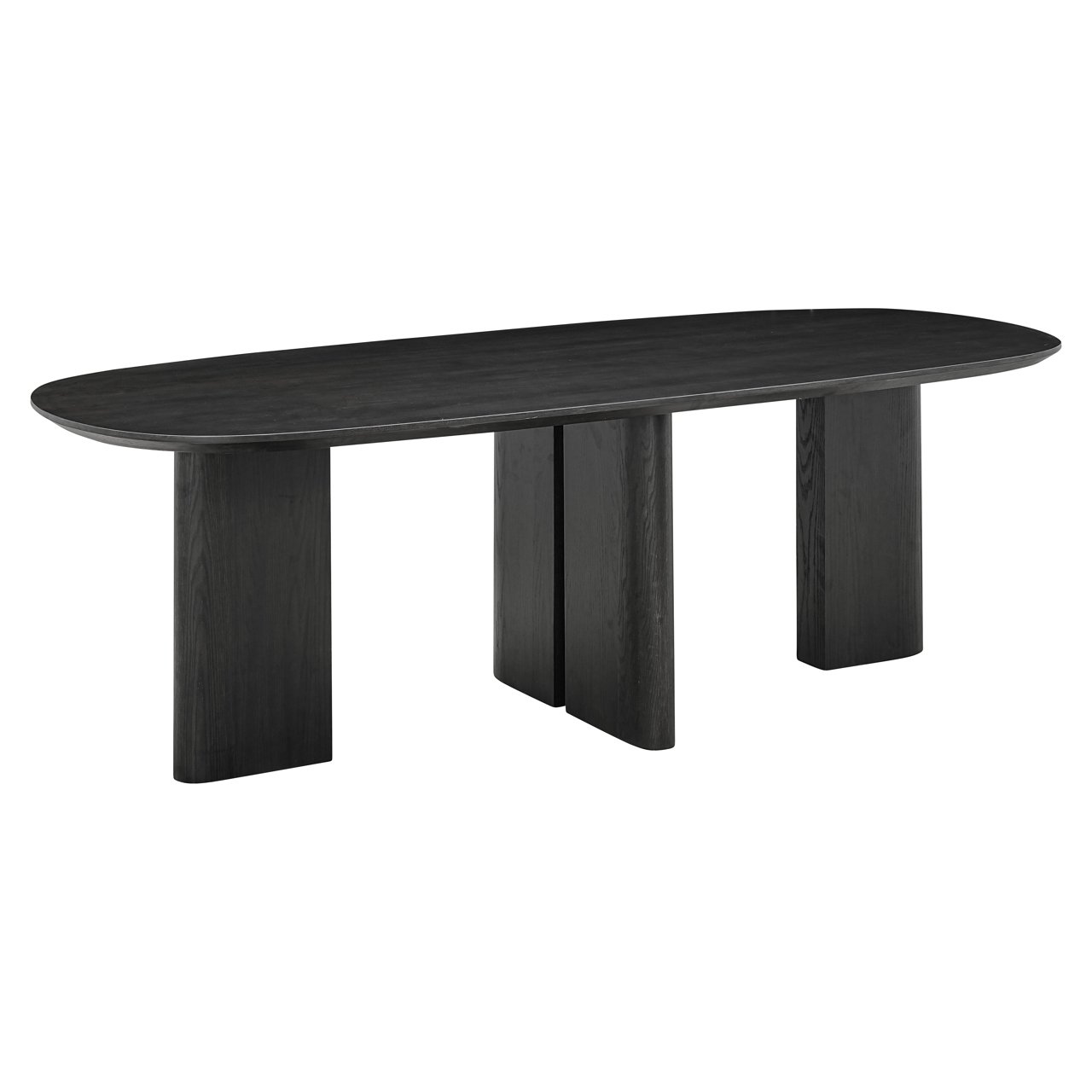 Ovale Eettafel Durban 300 x 100 cm met verstelbare poten Eiken - Zwart - Afbeelding 4