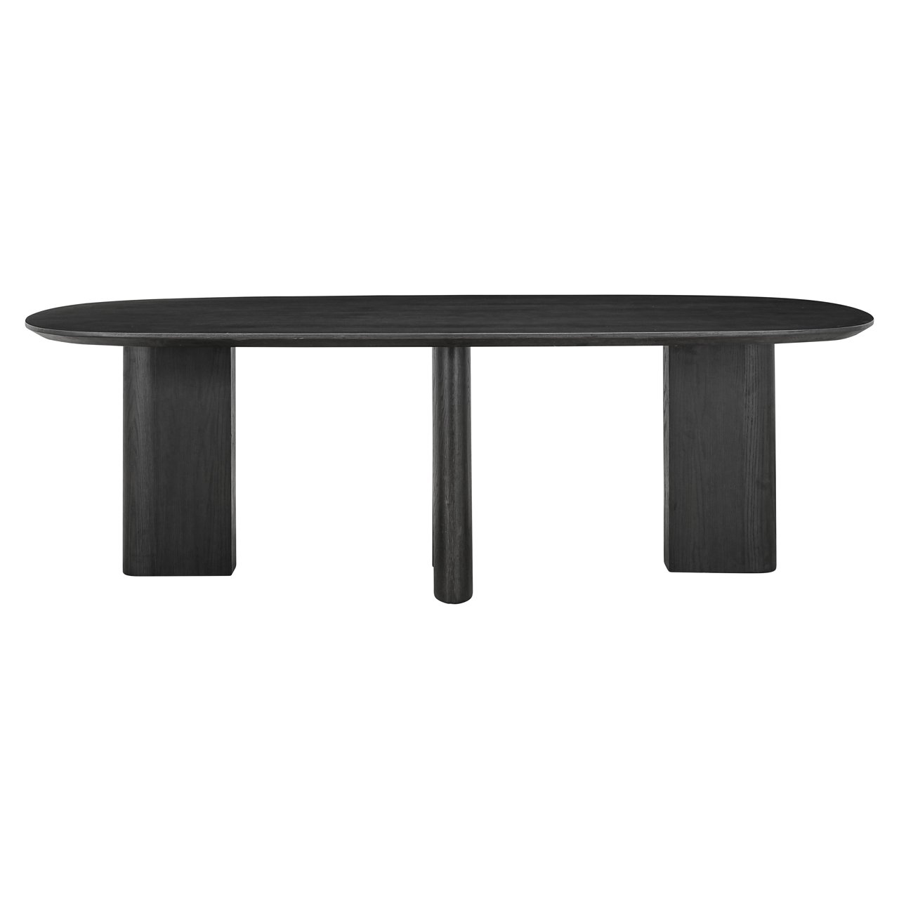 Ovale Eettafel Durban 300 x 100 cm met verstelbare poten Eiken - Zwart - Afbeelding 5