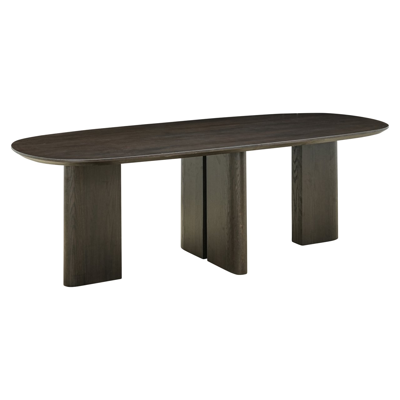 Ovale Eettafel Durban 300 x 100 cm met verstelbare poten Eiken - Bruin - Afbeelding 4