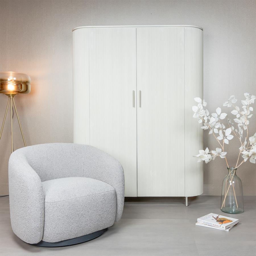 Draaifauteuil Belfast Bouclé - Grijs - Afbeelding 2