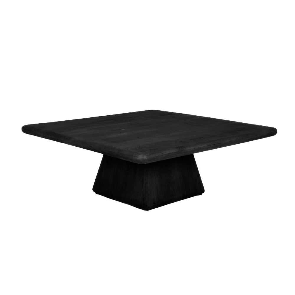 Vierkante Salontafel Asti Mangohout 90 x 90cm - Zwart