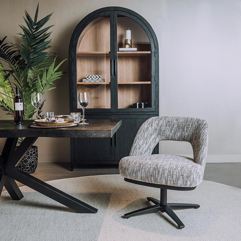 Draaifauteuil Caldes - Wit/grijs - Afbeelding 2