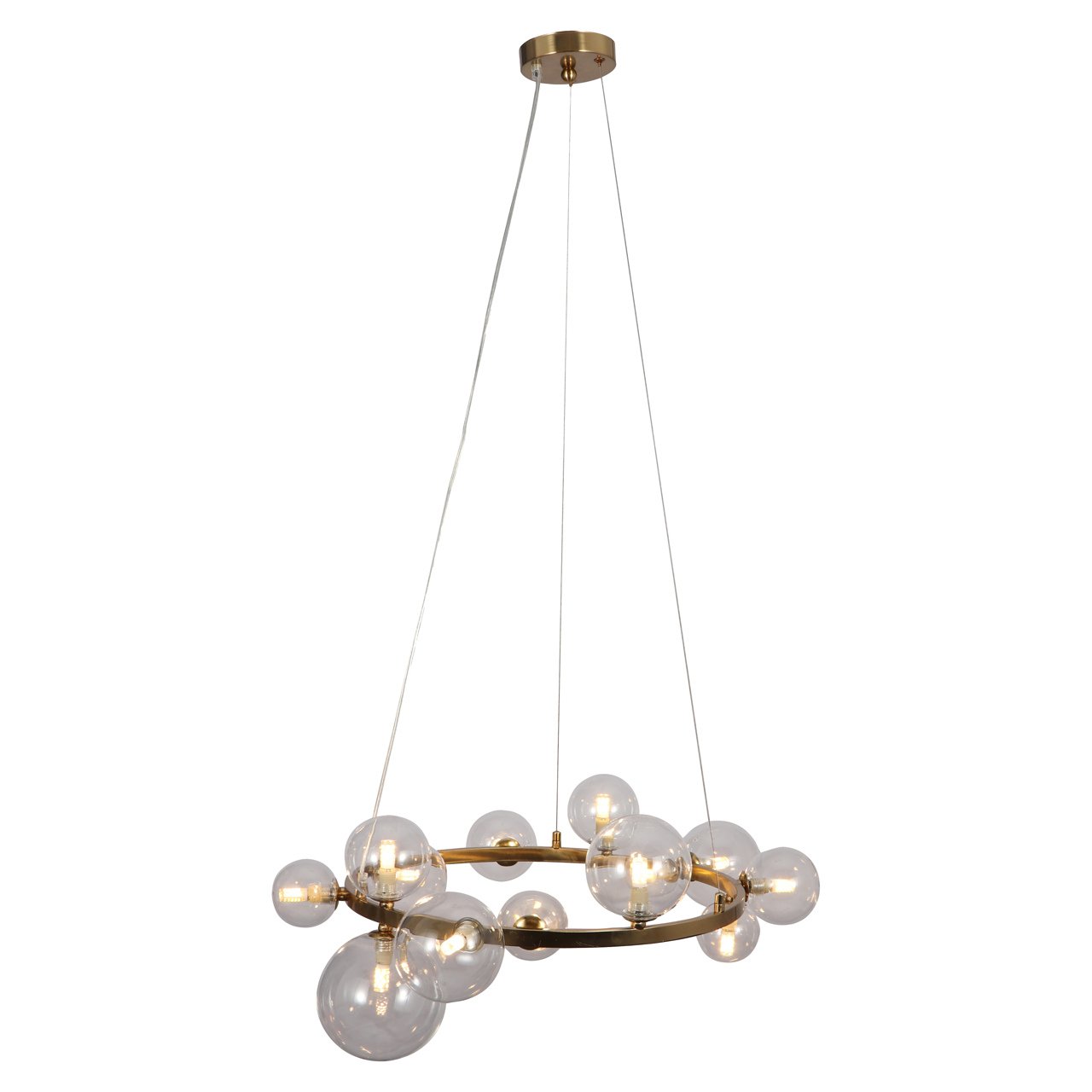 Hanglamp Yosie 13-lamps, kleur Brushed Gold