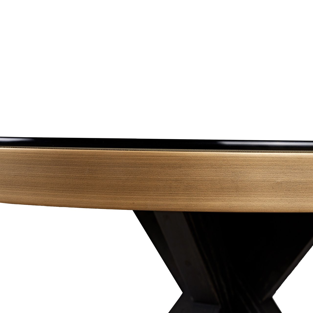 Ronde Eettafel Bloomville segrijn lederlook Ø140cm - Zwart - Afbeelding 6