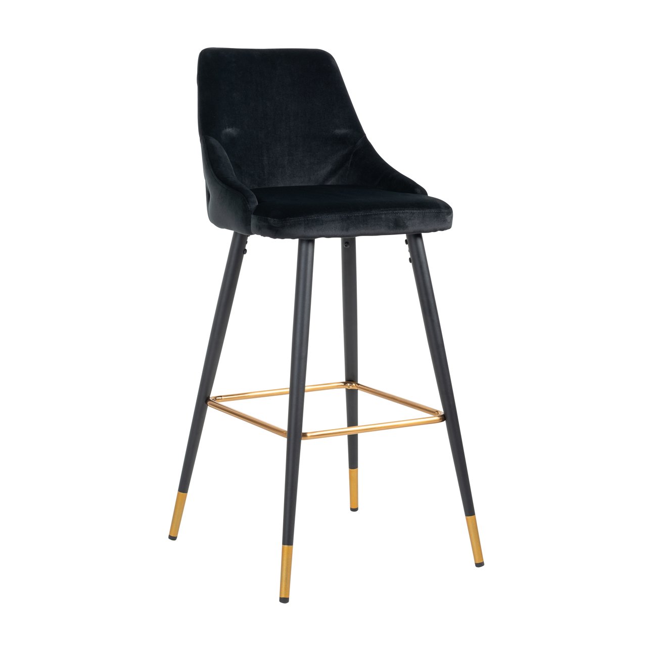 Barstoel Imani Velvet Zwart - zithoogte 77cm - Afbeelding 7