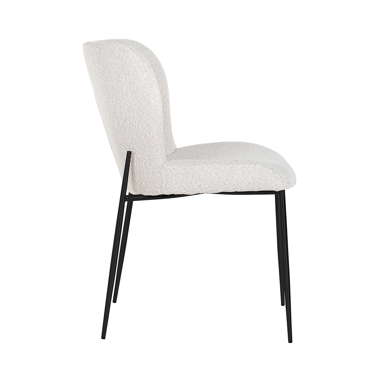 Eetkamerstoel Darby wit bouclé - Afbeelding 3