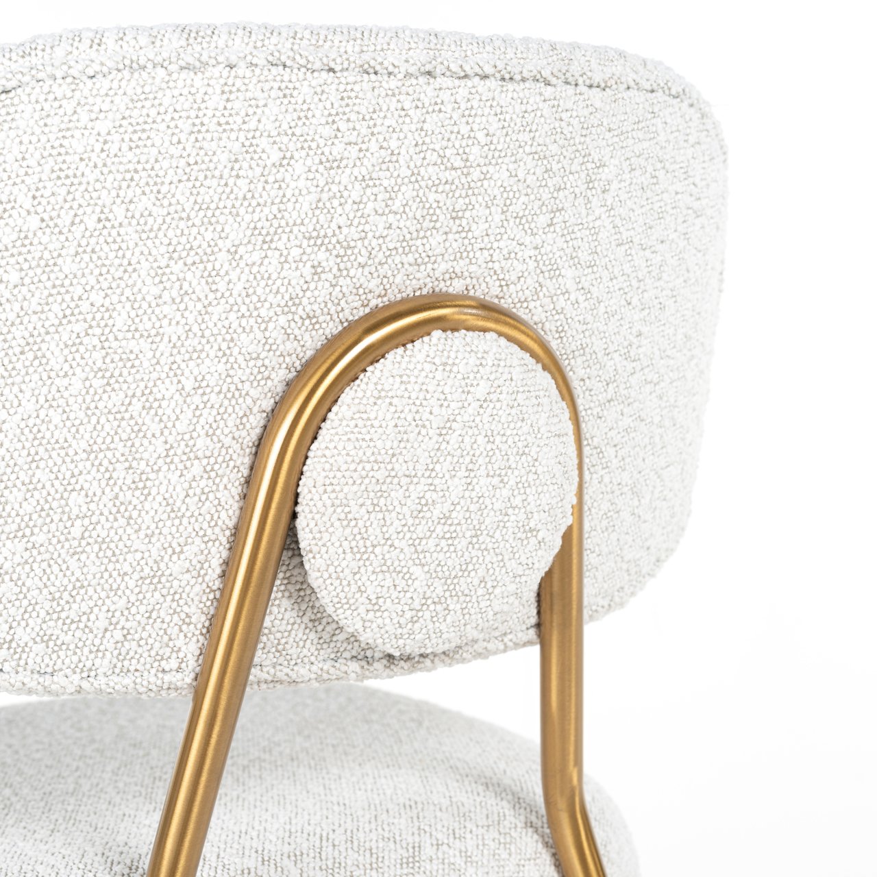 Barstoel Xenia Bouclé Wit - zithoogte 66cm - Afbeelding 7