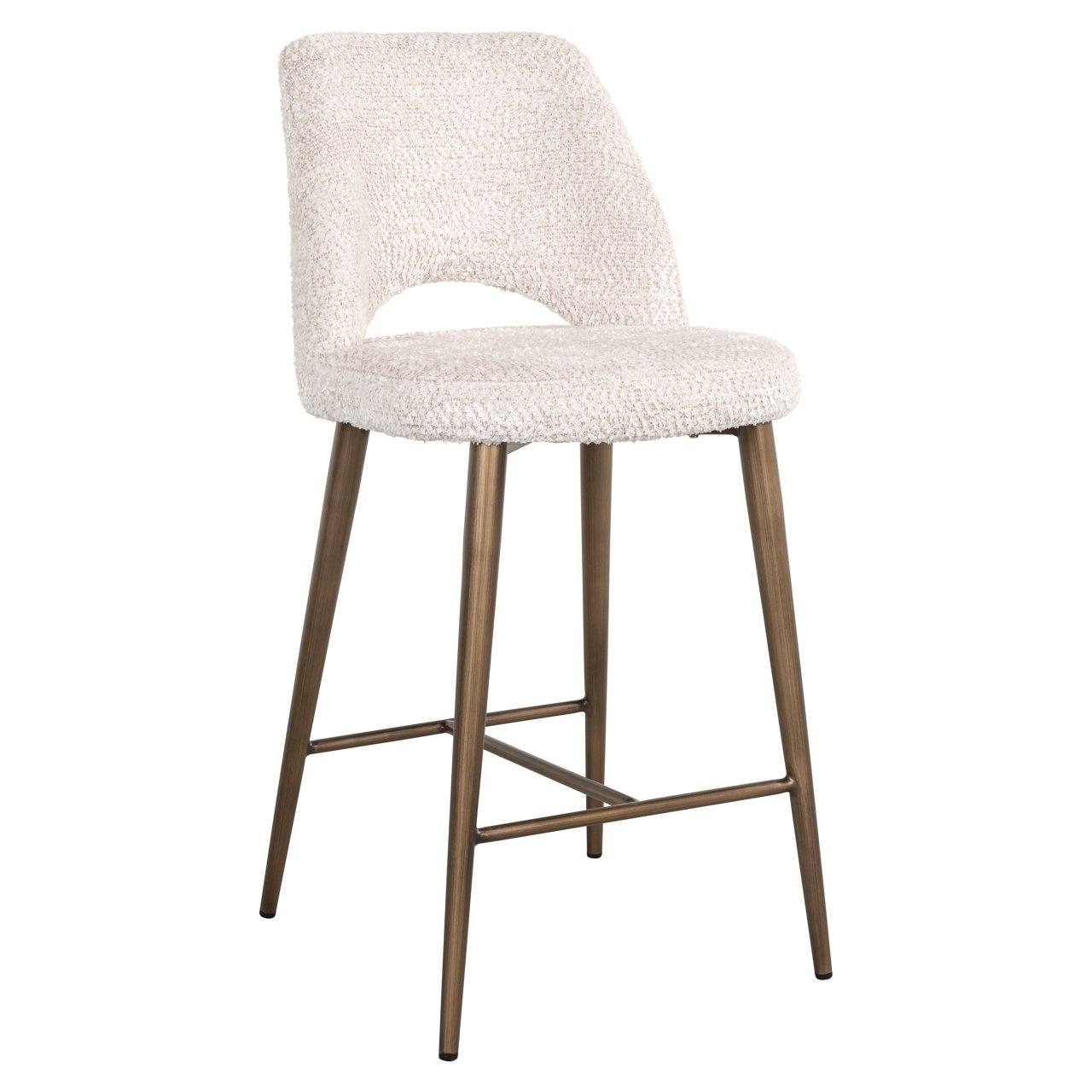 Barstoel Delphine Chenille Crème (zithoogte 65cm) - Afbeelding 2
