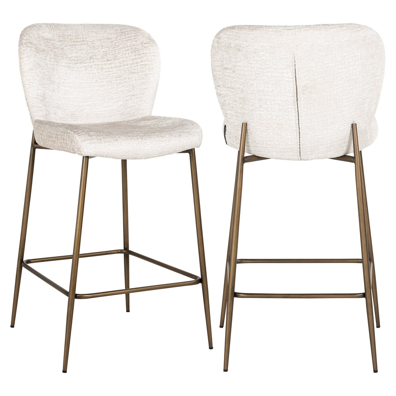 Barstoel Darby Chenille Creme - zithoogte 68cm