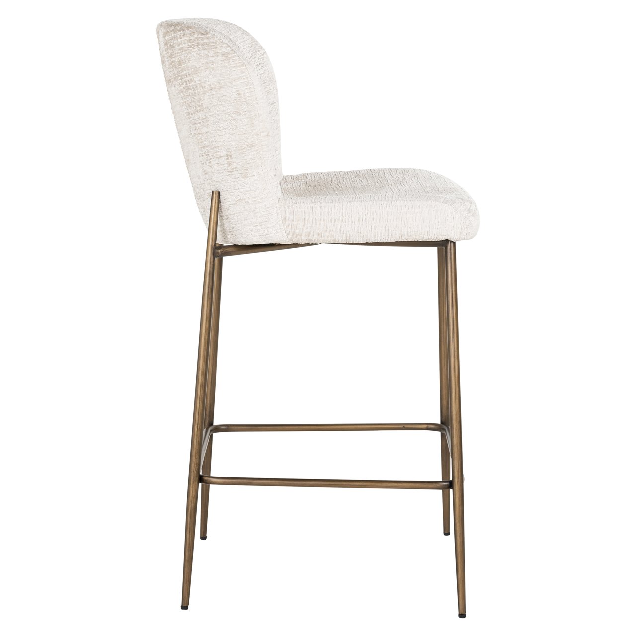 Barstoel Darby Chenille Creme - zithoogte 68cm - Afbeelding 3