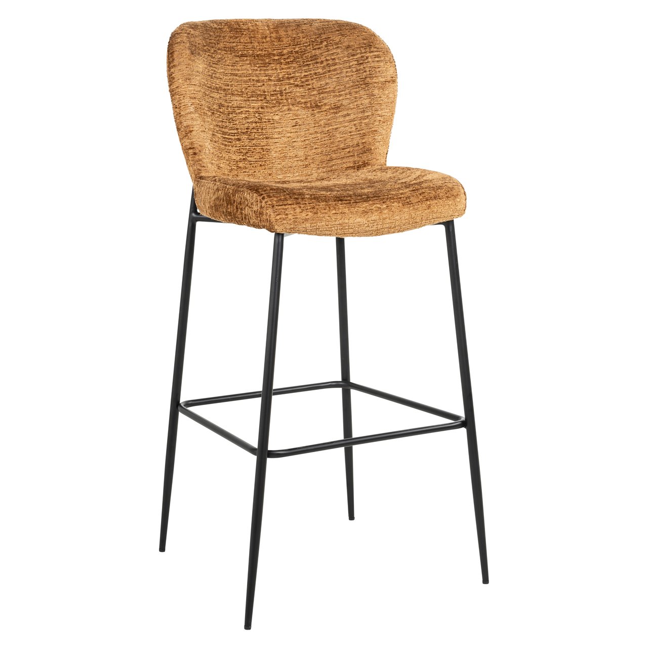 Barstoel Darby Chenille Cognac - zithoogte 76cm - Afbeelding 2