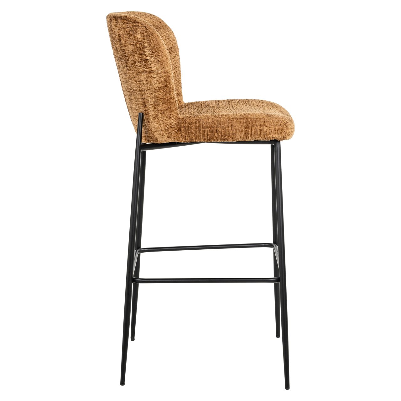 Barstoel Darby Chenille Cognac - zithoogte 76cm - Afbeelding 3