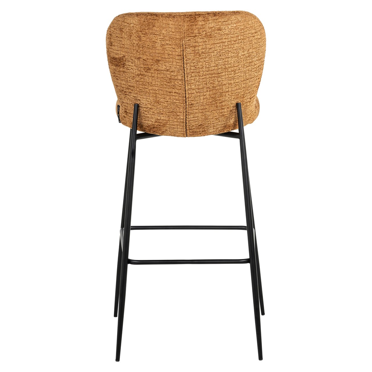 Barstoel Darby Chenille Cognac - zithoogte 76cm - Afbeelding 4