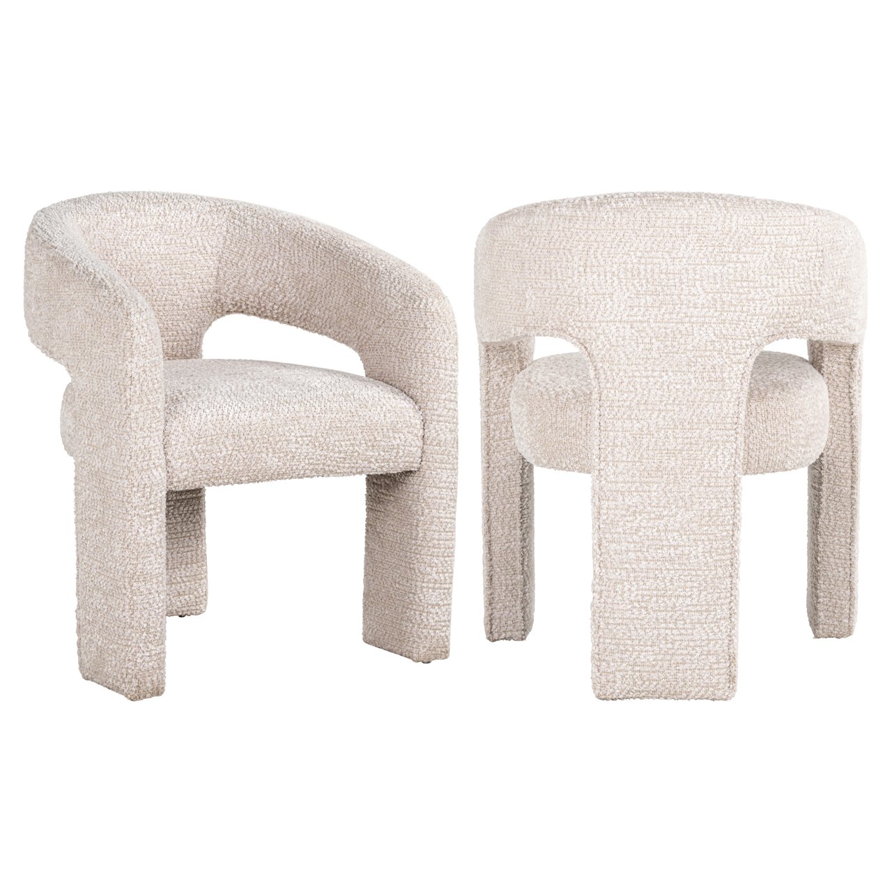 Eetkamerstoel Belle Chenille - Cream