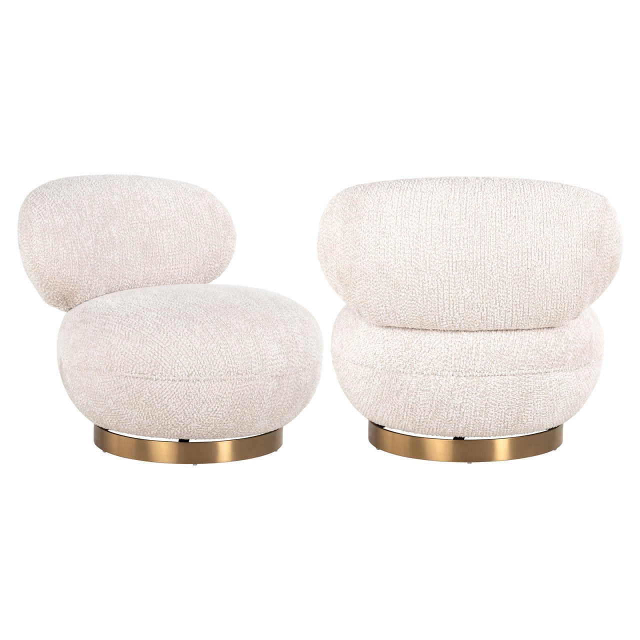 Draaifauteuil Jace Chenille - Creme