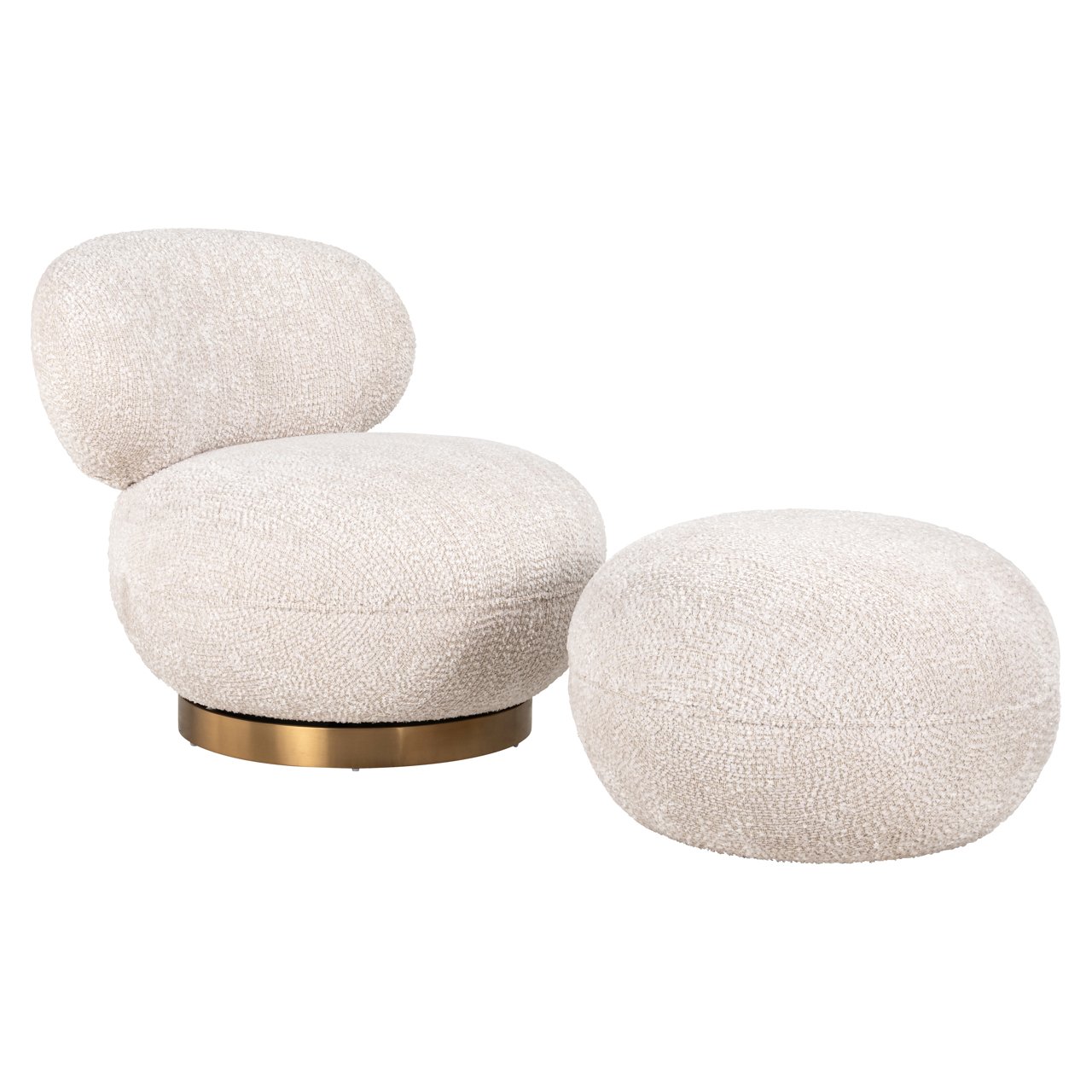 Draaifauteuil Jace Chenille - Creme - Afbeelding 2