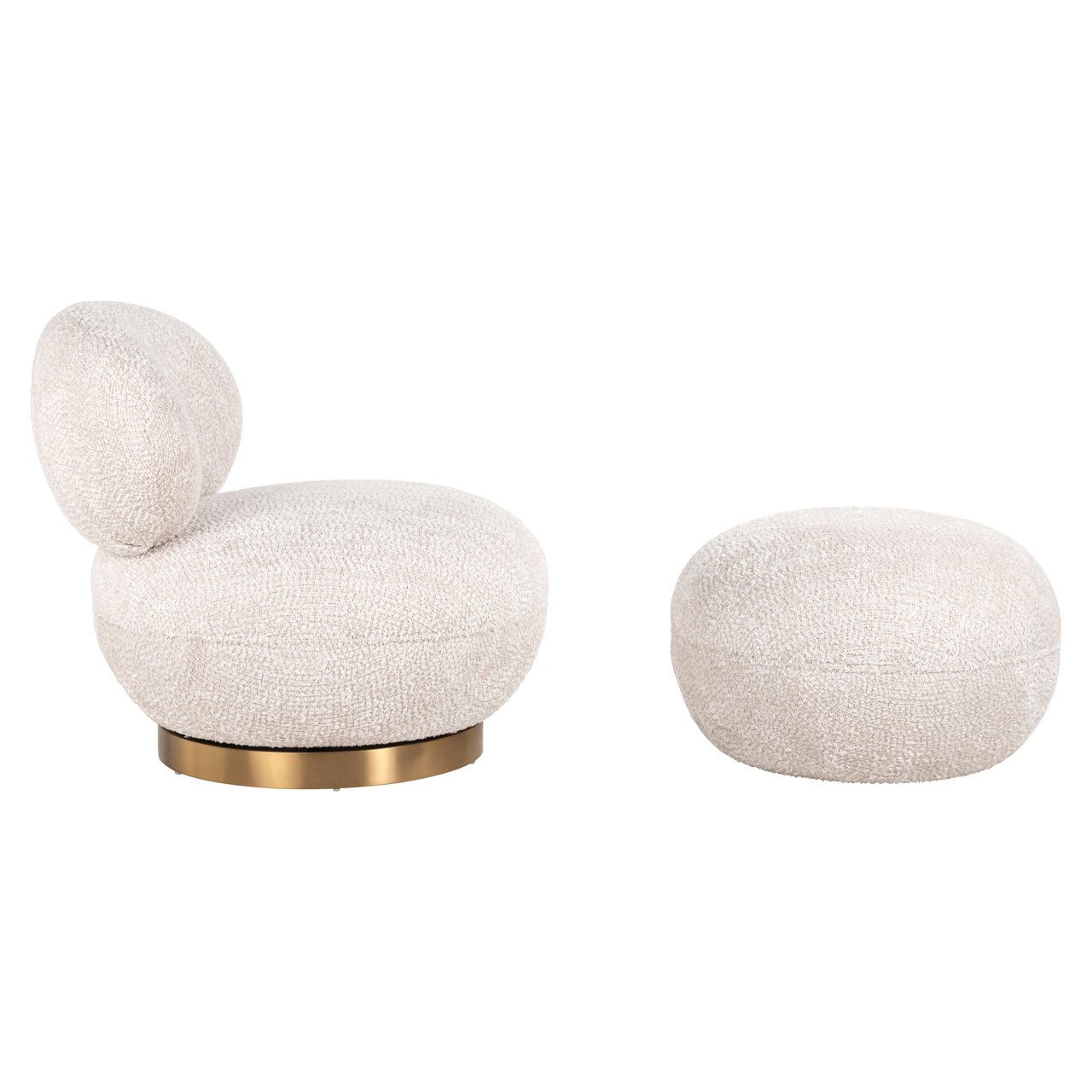 Draaifauteuil Jace Chenille - Creme - Afbeelding 3