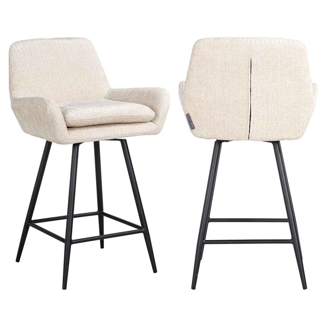 Draaibare Barstoel Linsey Beige - zithoogte 68cm - Afbeelding 2