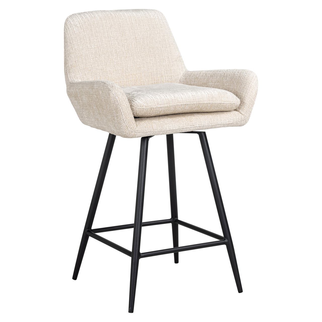 Draaibare Barstoel Linsey Beige - zithoogte 68cm - Afbeelding 3