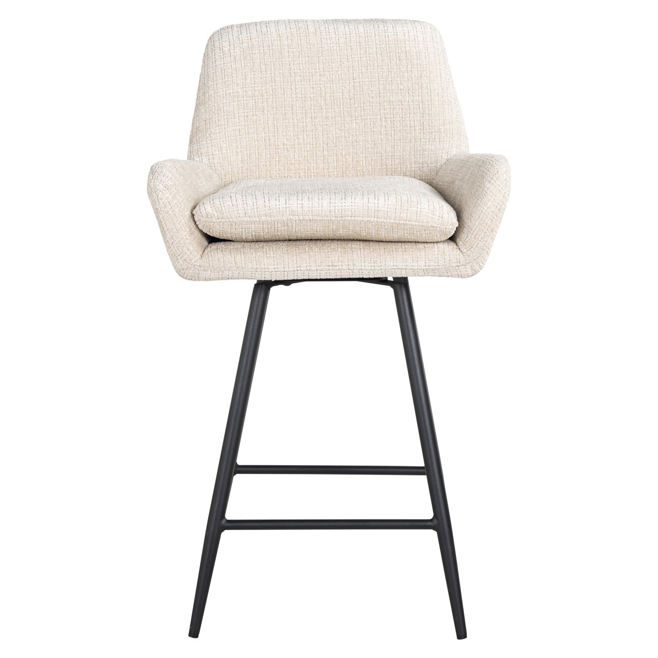 Draaibare Barstoel Linsey Beige - zithoogte 68cm - Afbeelding 6