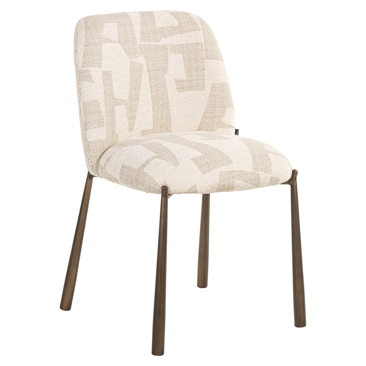 Eetkamerstoel Lana Graffic stof Beige (Set van 2 stuks) - Afbeelding 2
