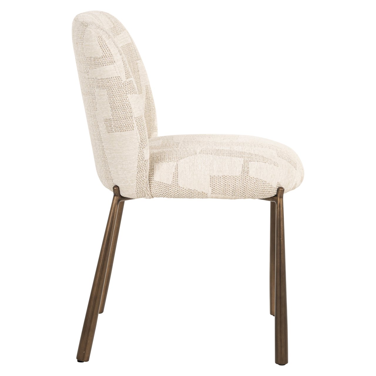 Eetkamerstoel Lana Graffic stof Beige (Set van 2 stuks) - Afbeelding 3
