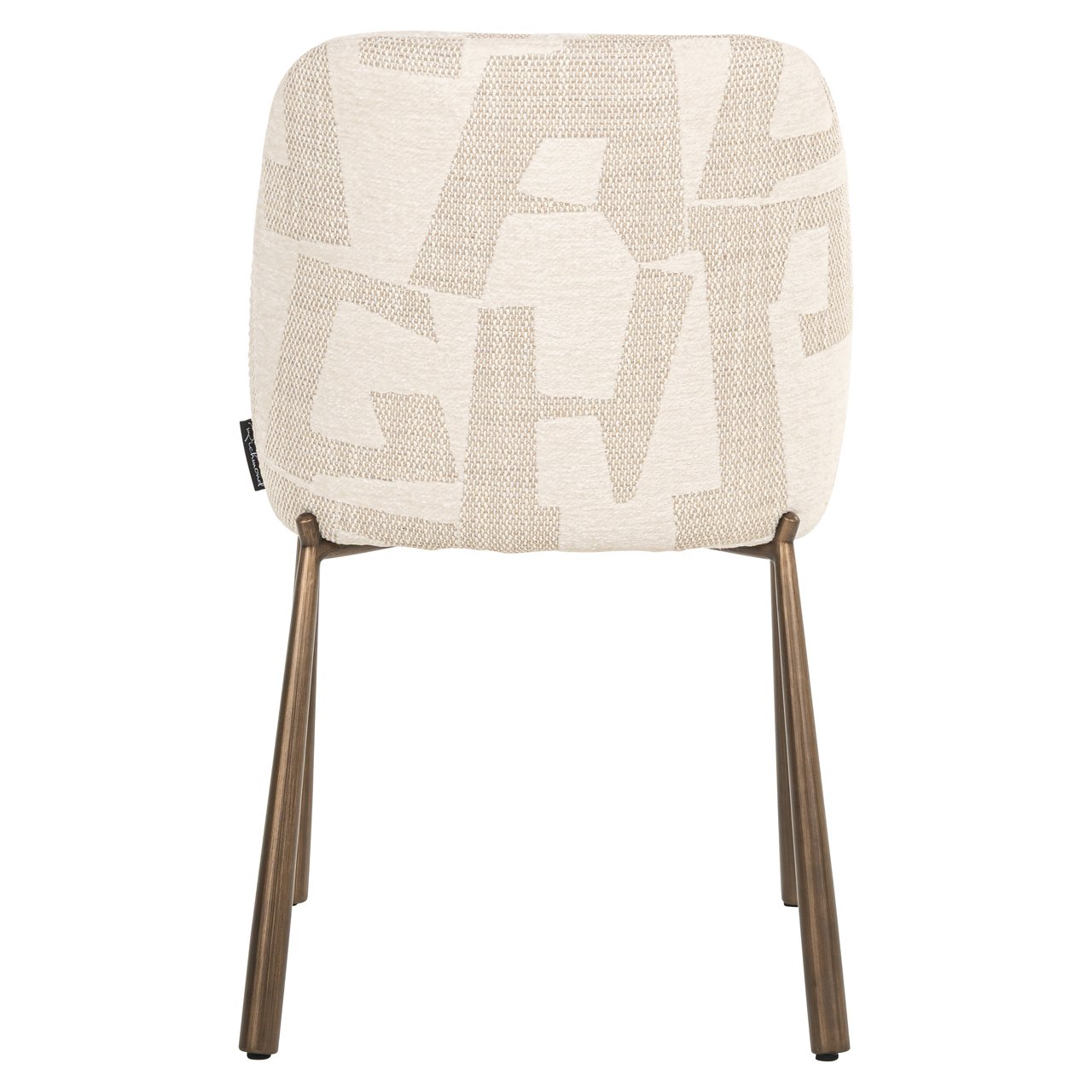 Eetkamerstoel Lana Graffic stof Beige (Set van 2 stuks) - Afbeelding 4