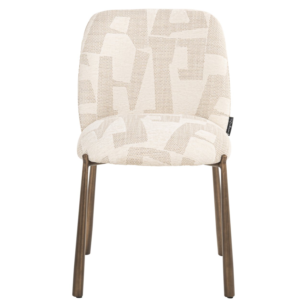 Eetkamerstoel Lana Graffic stof Beige (Set van 2 stuks) - Afbeelding 5