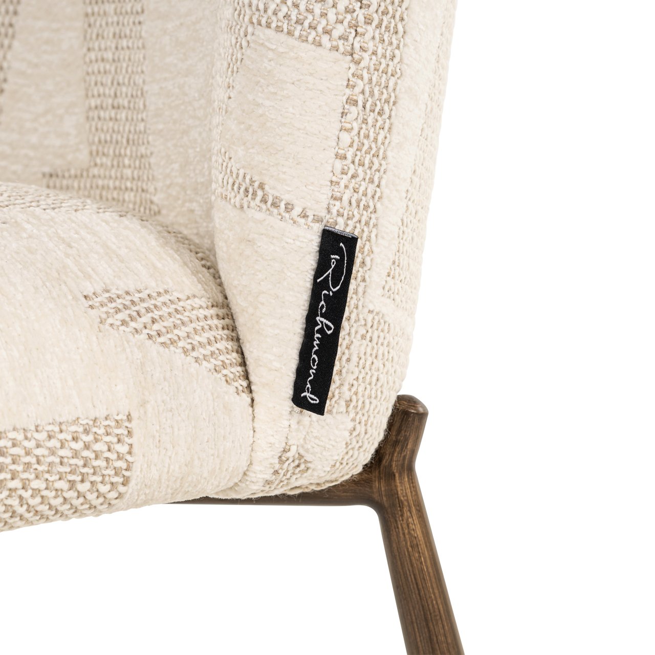 Eetkamerstoel Lana Graffic stof Beige (Set van 2 stuks) - Afbeelding 7