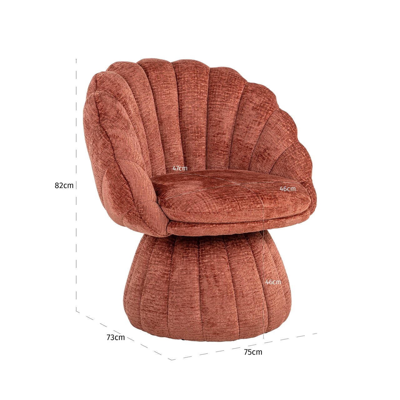 Fauteuil Blossom Chenille - Blush - Afbeelding 6