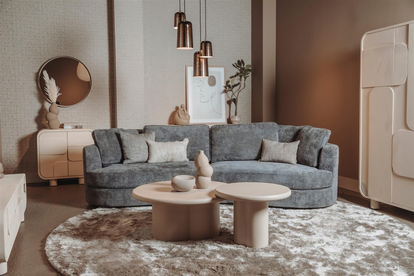 Ronde Bijzettafel Melzo kleur Beige