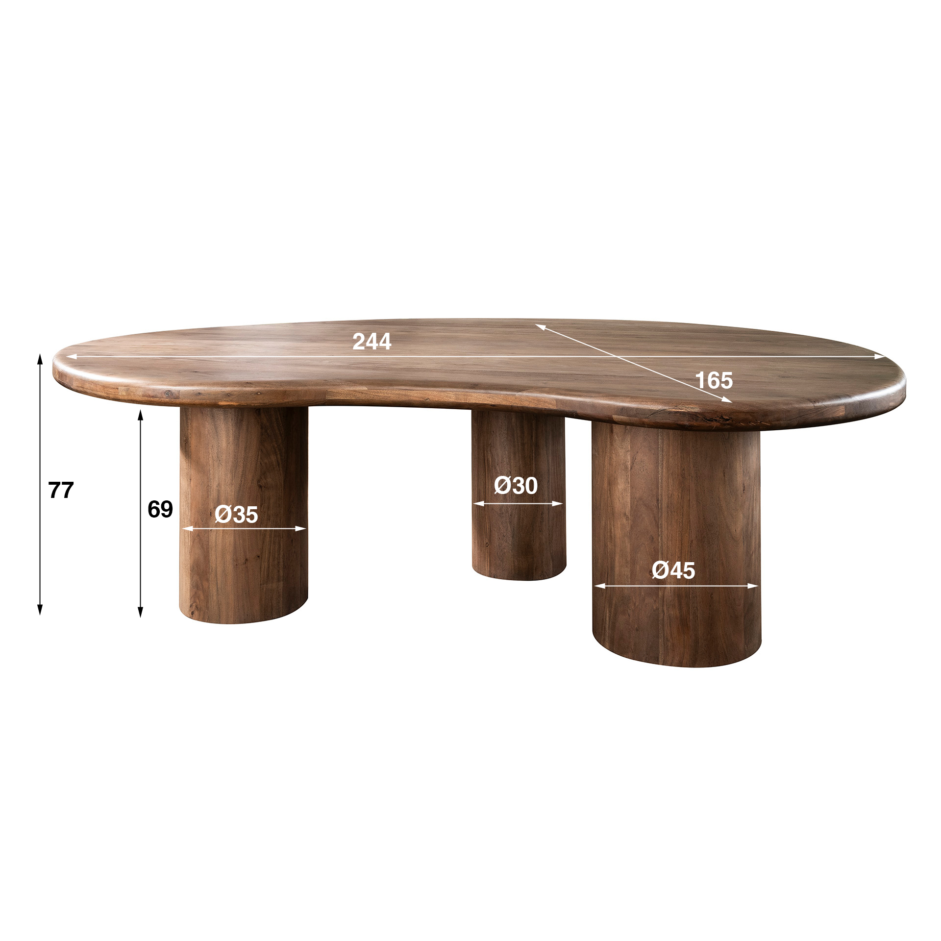 Organische Eetkamertafel Sculpture Acaciahout 244 x 165 cm - Afbeelding 7