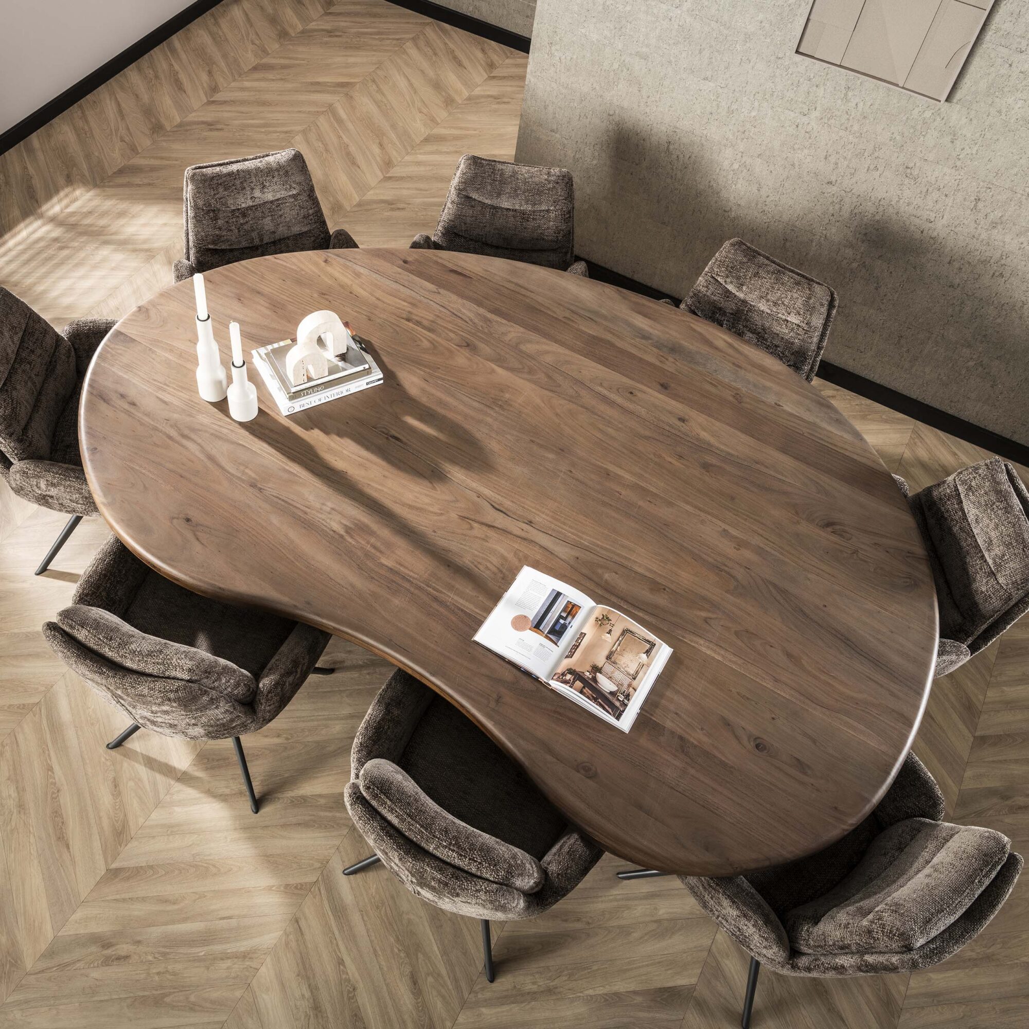 Organische Eetkamertafel Sculpture Acaciahout 244 x 165 cm - Afbeelding 2
