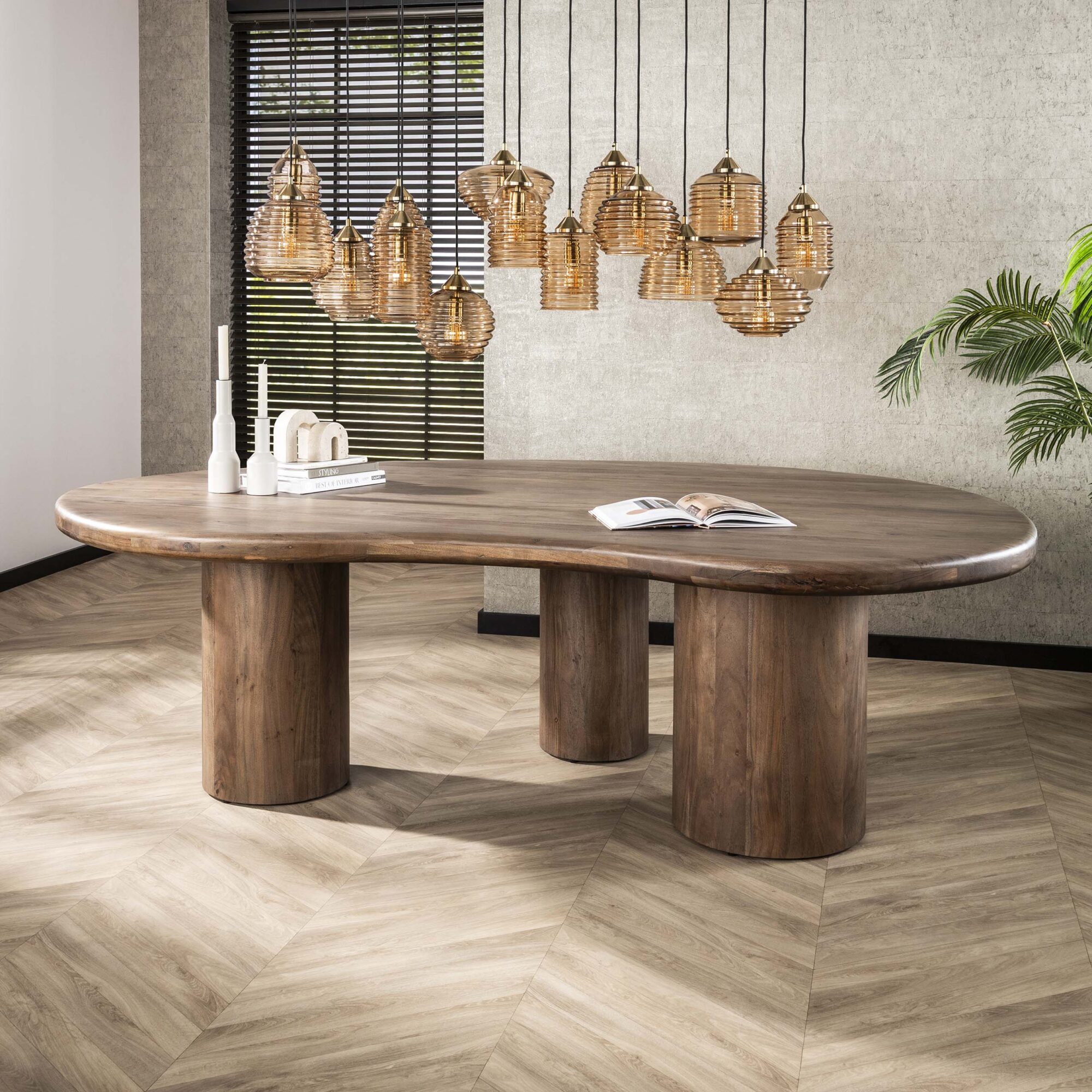 Organische Eetkamertafel Sculpture Acaciahout 244 x 165 cm - Afbeelding 5