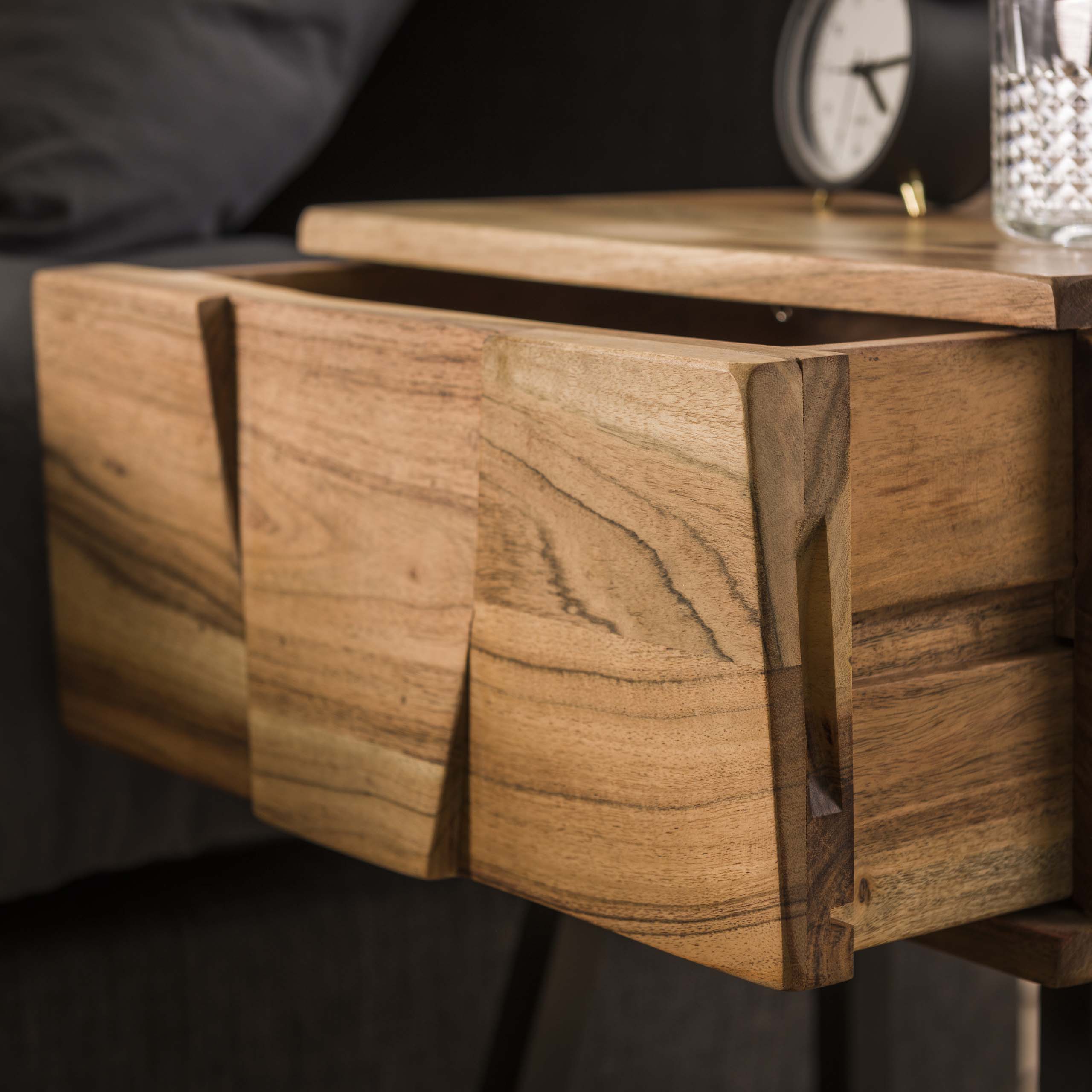 Nachtkastje Demn Acaciahout met 1 lade - Afbeelding 3