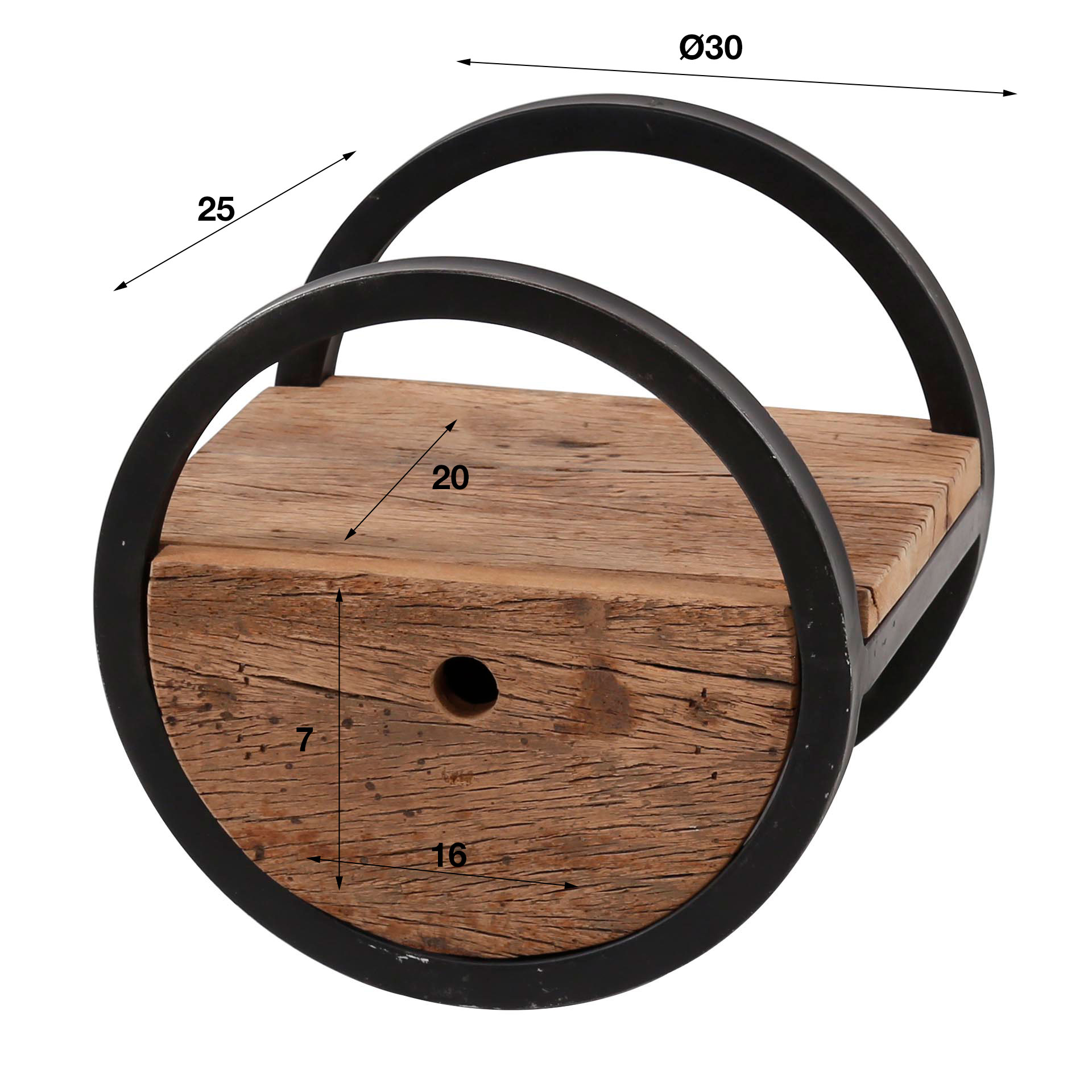 Wandplank Circular Hardhout - Ø30 - Afbeelding 6