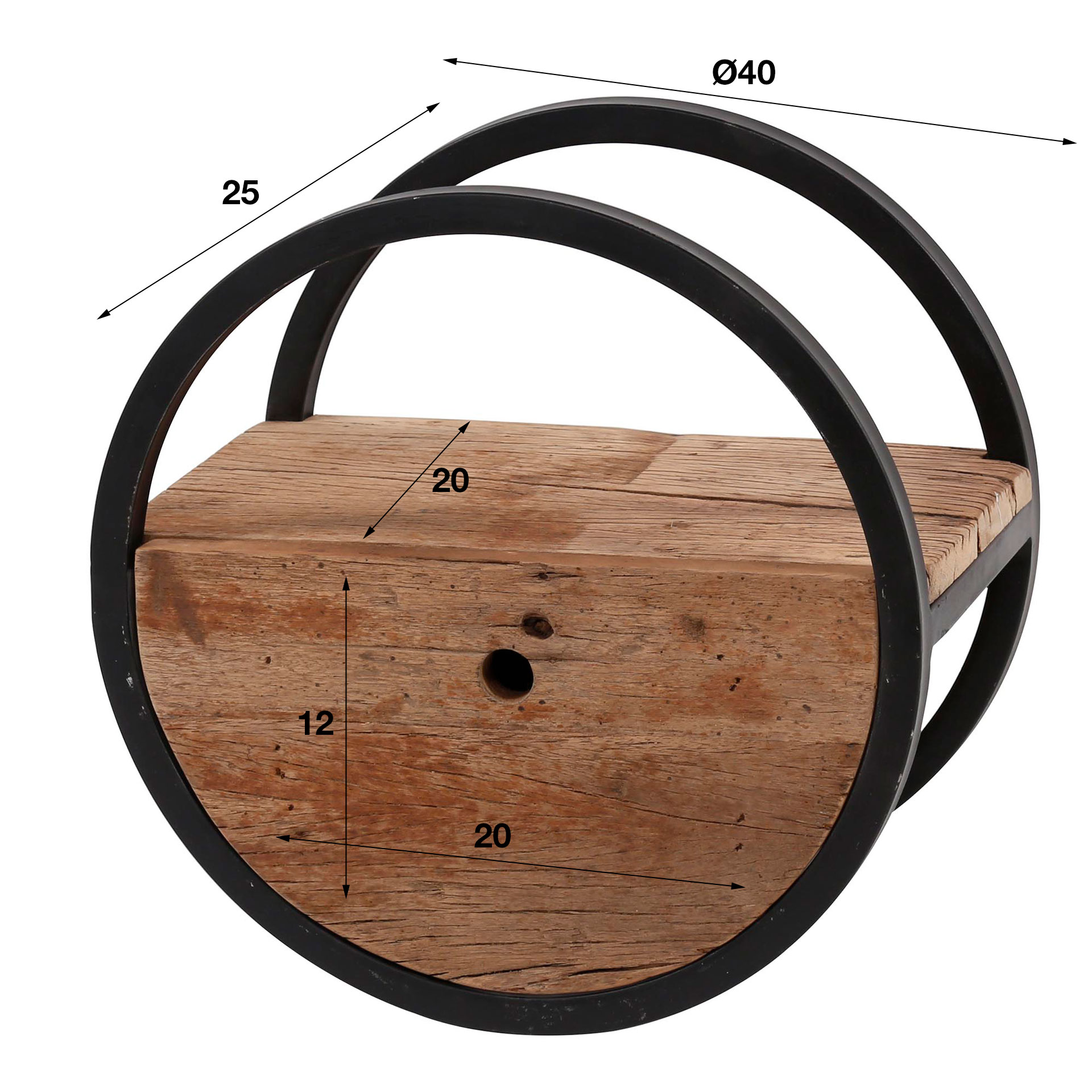 Wandplank Circular Hardhout - Ø40 - Afbeelding 6