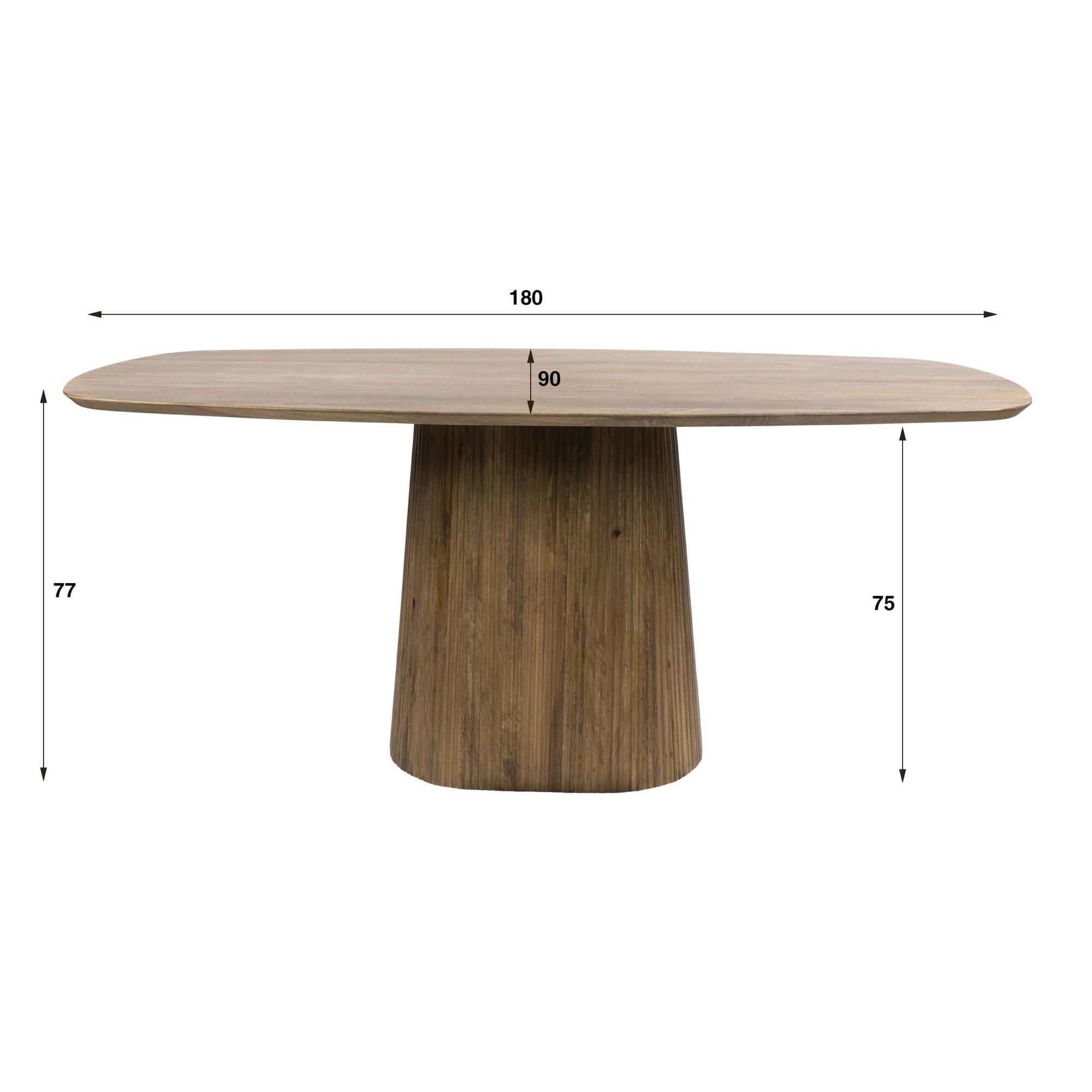 Ovale Eettafel Wave Mangohout - Zand - 180cm - Afbeelding 7