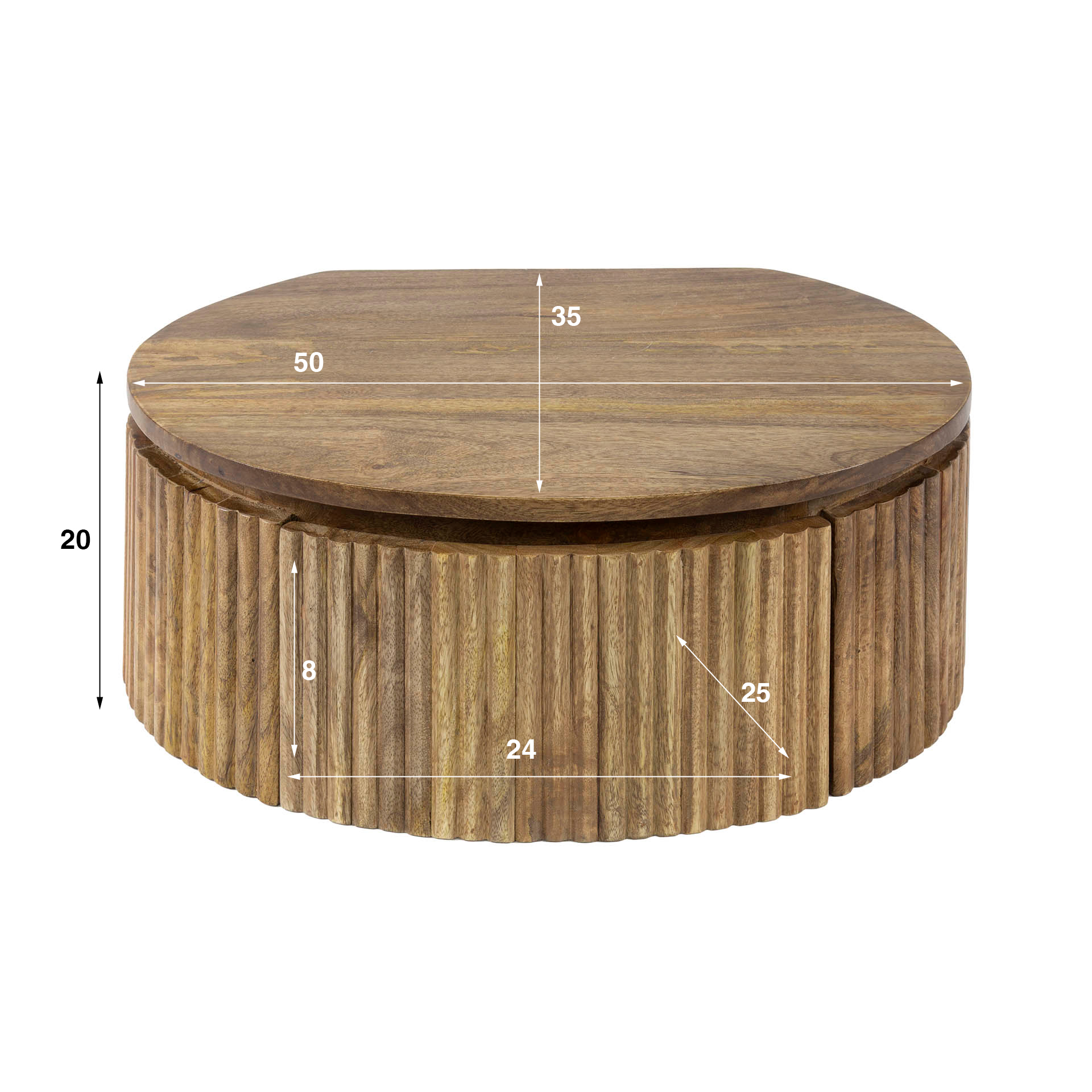 Hangend Nachtkastje Wave Rond - Zand - Afbeelding 5